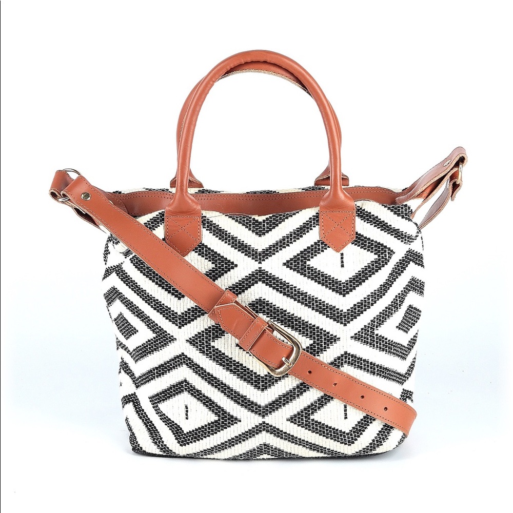Tribe Alive Black and White Satchel